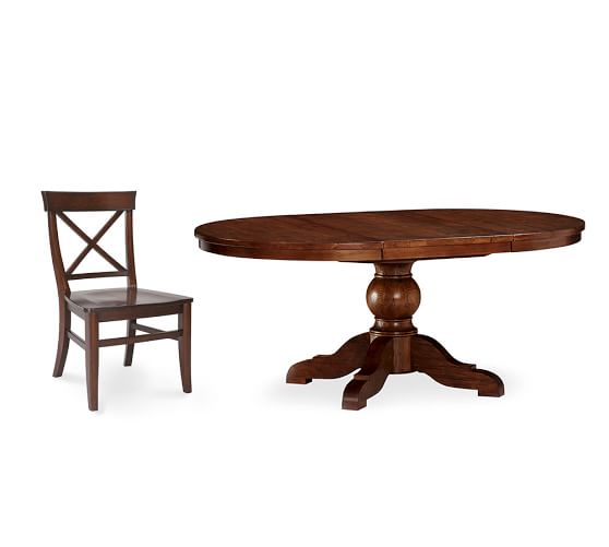 Sumner Extending Pedestal Table 4 Aaron Side Chairs Rustic Pine