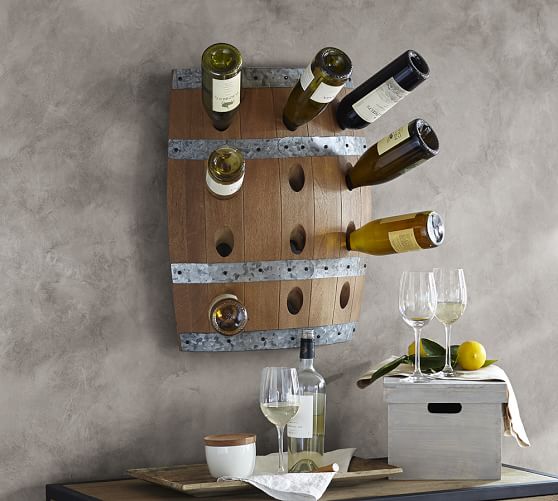 Wine Barrel Wall Mount Rack Pottery Barn