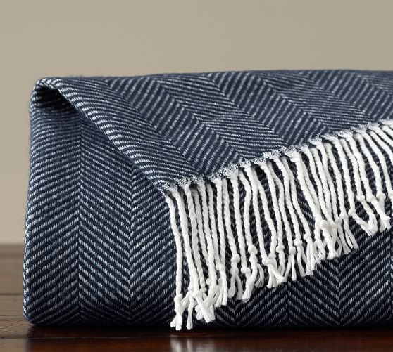 Herringbone Throw Blanket Pottery Barn