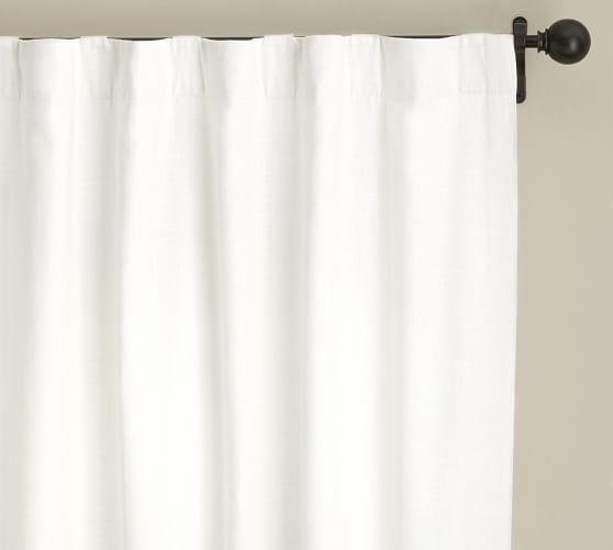 Emery Linen Poletop Blackout Drape 100 X 96 White Pottery Barn
