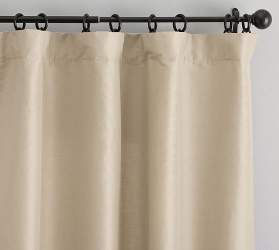 Dupioni Silk Pole Pocket Curtain With Blackout 50 X 84 Sahara