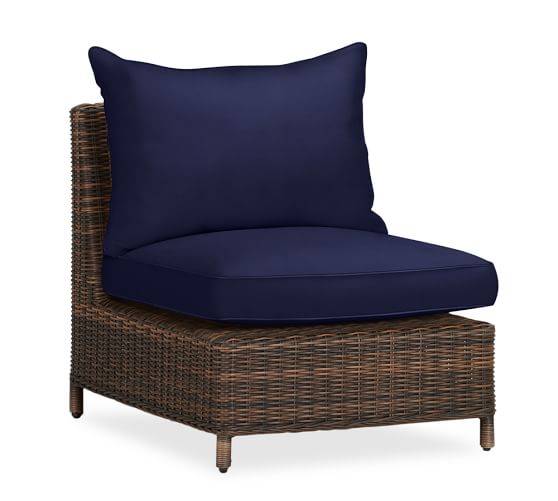 Wicker Furniture Patio Sets Pottery Barn Sunbrella Navy