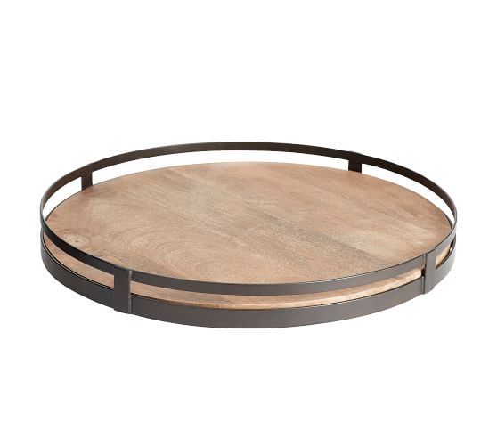 Mercer Iron Wood Lazy Susan Pottery Barn