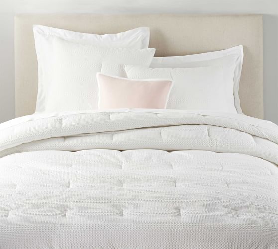 Waffle Weave Textured Comforter & Shams Pottery Barn