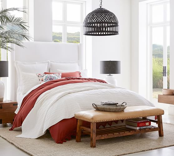 Harper Upholstered Tall Bed Pottery Barn