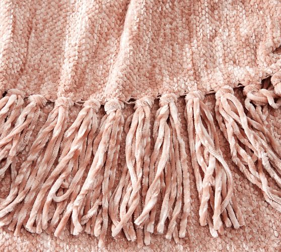 Chenille Fringe Throw Blanket Pottery Barn