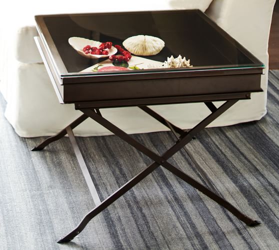 Carter Metal Display Side Table Pottery Barn Carter Metal Display Side Table