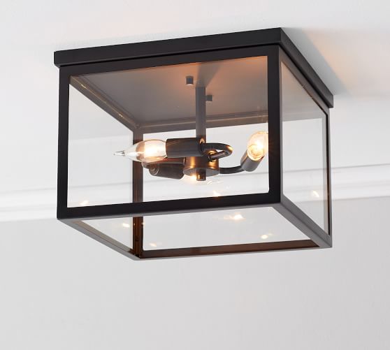 Manor Indoor Outdoor Gl Flushmount Bronze Pottery Barn Manor Indoor Outdoor Gl Flushmount