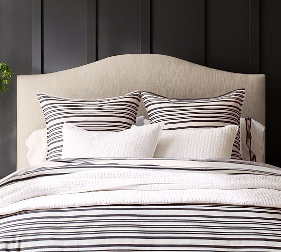 Raleigh Upholstered Curved Headboard Pottery Barn