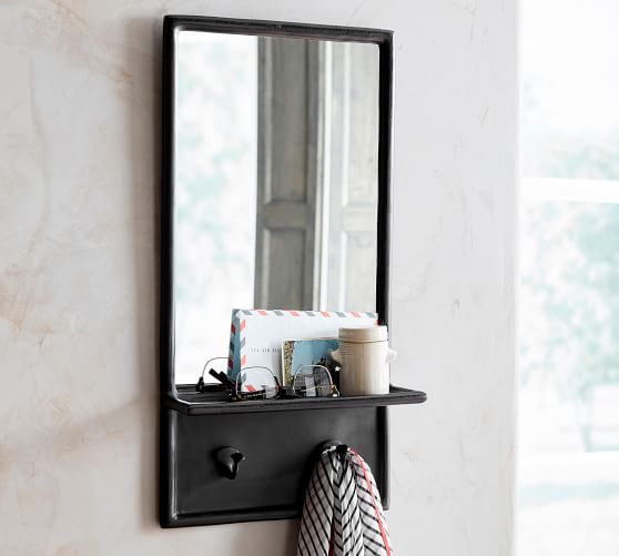 Emory Entryway Mirror with Wall Hooks Wall Organizers Pottery Barn