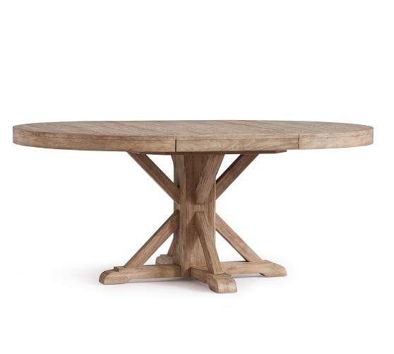 Benchwright Extending Pedestal Dining Table Alfresco Brown