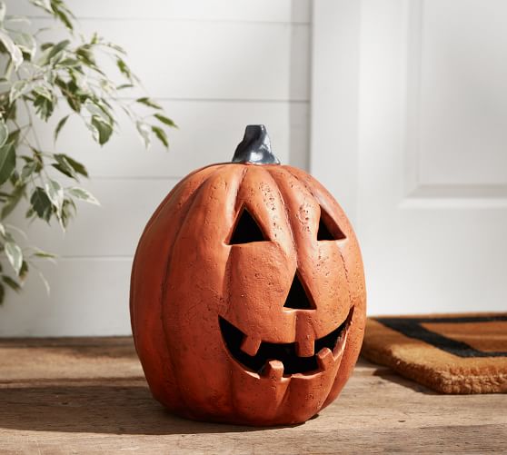Lit Outdoor Jack O' Lantern Pottery Barn