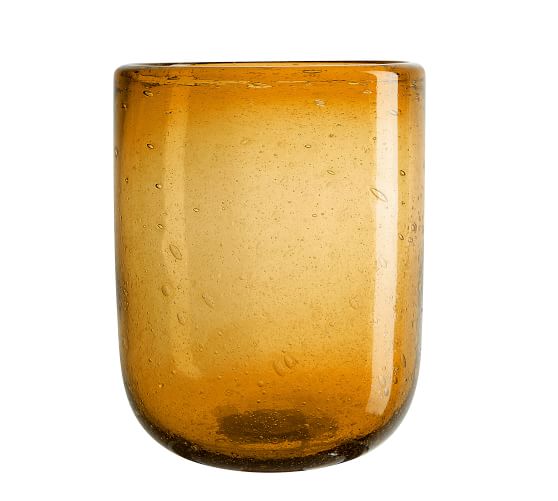 Recycled Bubble Glass Hurricanes Amber Pottery Barn