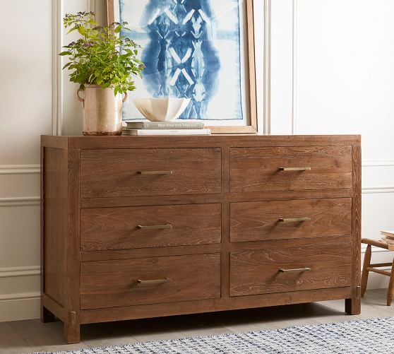 Dressers Chests Of Drawers Pottery Barn Menlo Reclaimed Teak Extra Wide Dresser