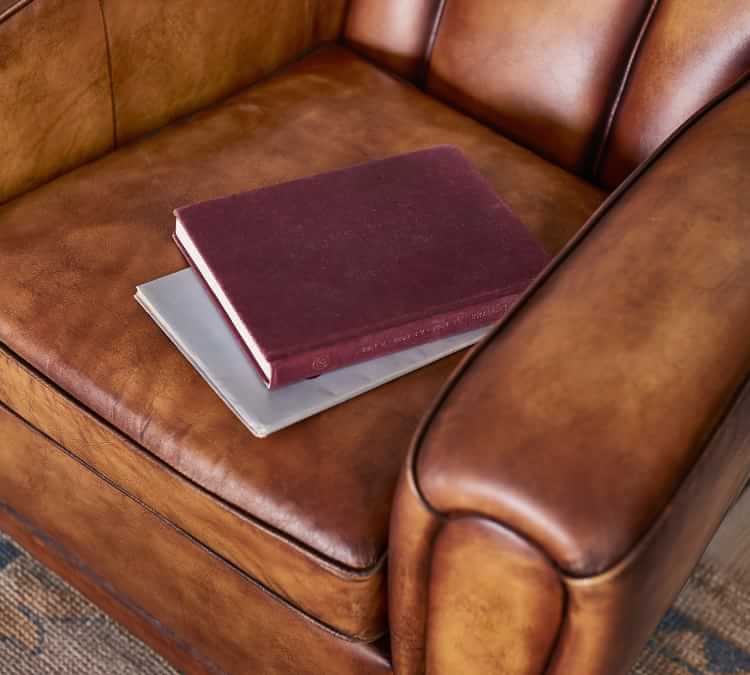 Turner Square Arm Leather Sofa With Nailheads
