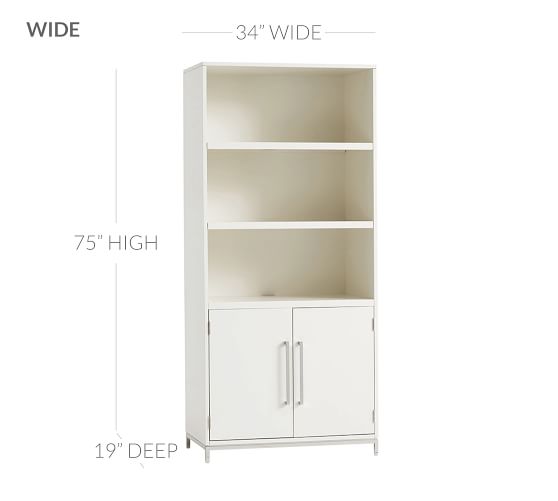 Ava Bookcase with Doors Pottery Barn