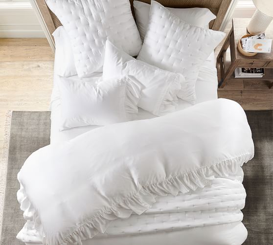 Tencel™ Ruffle Duvet Cover & Shams Pottery Barn