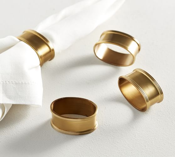Napkin Rings Gold, Silver, & Wood Napkin Rings Pottery Barn