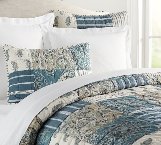 Mackenna Patchwork Quilt & Sham Pottery Barn