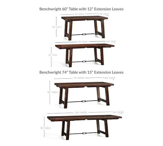Benchwright Extending Dining Table, Alfresco Brown ...