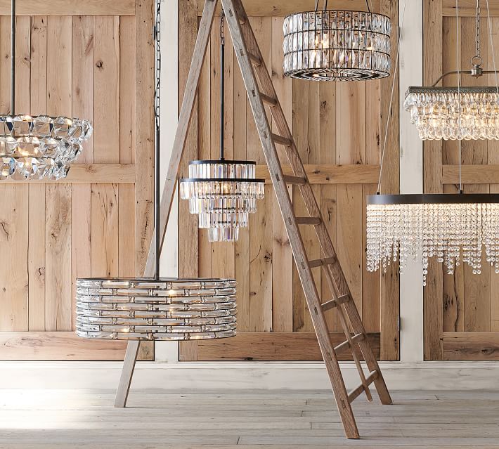 Xenia Led Crystal Ring Chandelier Bronze Pottery Barn