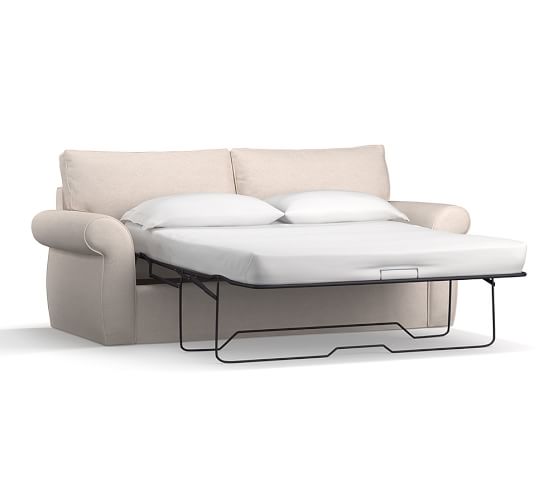 Pearce Roll Arm Slipcovered Sleeper Sofa With Memory Foam Mattress