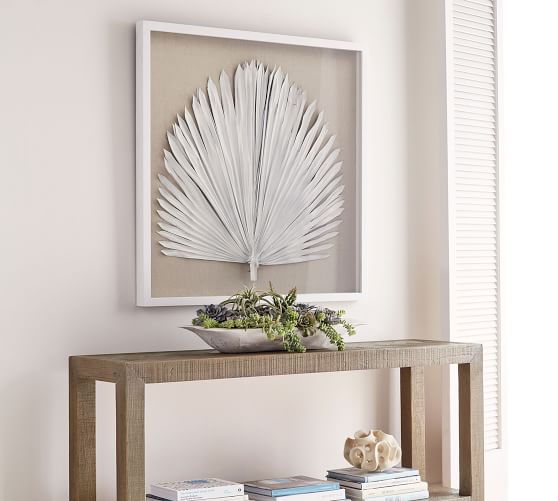 Palm Leaf Shadow Box Art White Wall Art Pottery Barn
