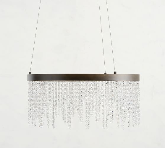 Xenia Led Crystal Ring Chandelier Bronze Pottery Barn