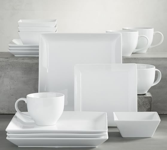 Great White Square Dinnerware Pottery Barn