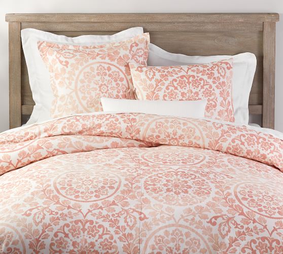 Ana Medallion Cotton Duvet Cover Shams Blush Pottery Barn