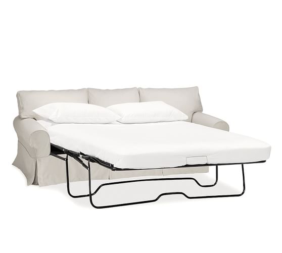 Pb Basic Slipcovered Sleeper Sofa With Memory Foam Mattress