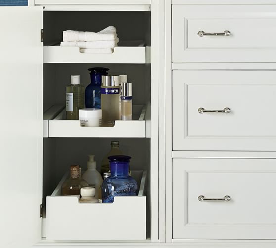 Custom Classic Double Sink Vanity With Drawer Storage Carrara Marble