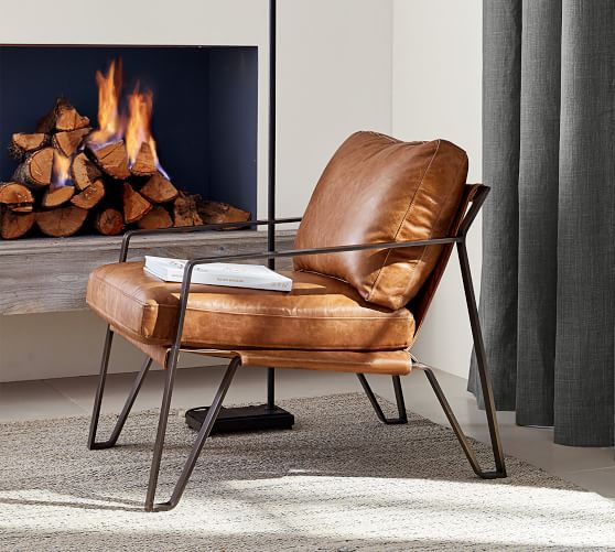 Owen Leather Armchair Pottery Barn