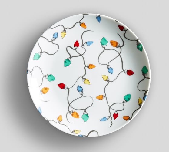 Christmas Lights Appetizer Plate Set Of 4 Pottery Barn
