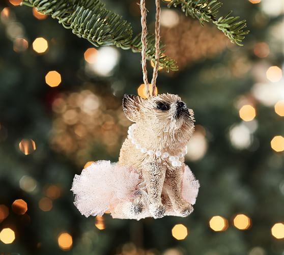 Bottle Brush Ballerina Bulldog Ornament Pottery Barn