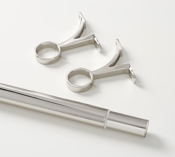 Pb Standard Curtain Rod Wall Bracket Polished Nickel Finish