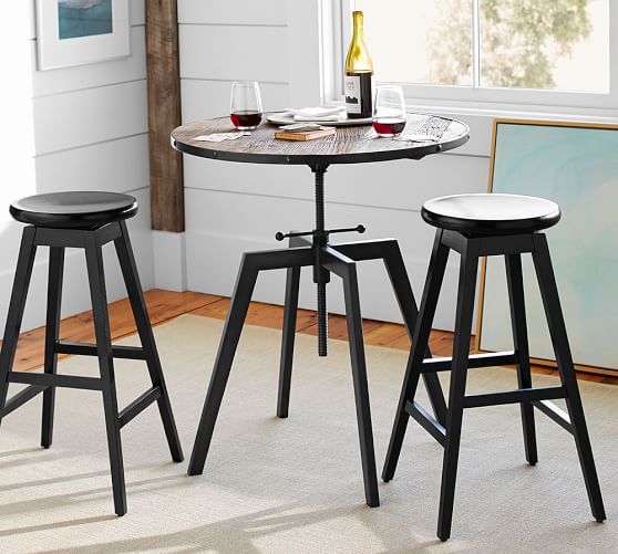 Blaine Reclaimed Wood Adjustable Bar Height Table Pottery Barn