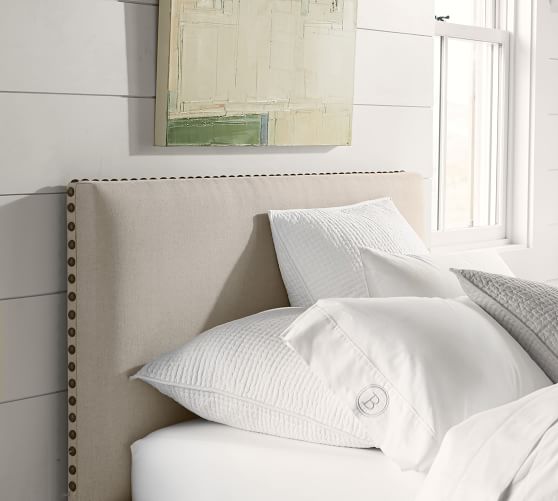 Raleigh Upholstered Square Low Headboard Pottery Barn