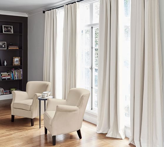 Riviera Stripe Blackout Curtain Navy Pottery Barn