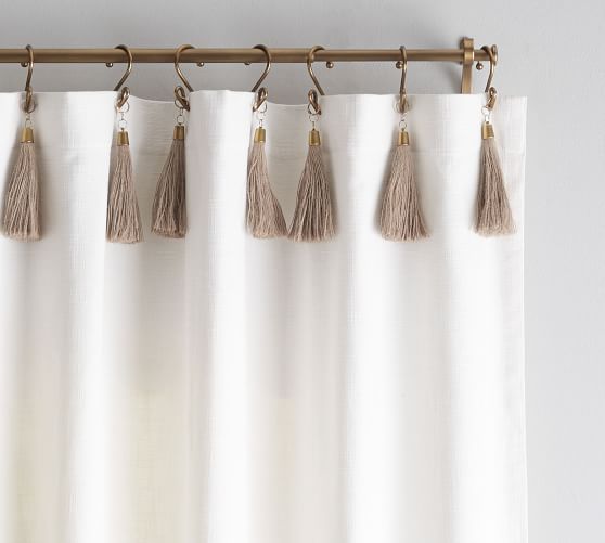 The Emily Meritt Solid Curtain With Hook And Tassel Pottery Barn
