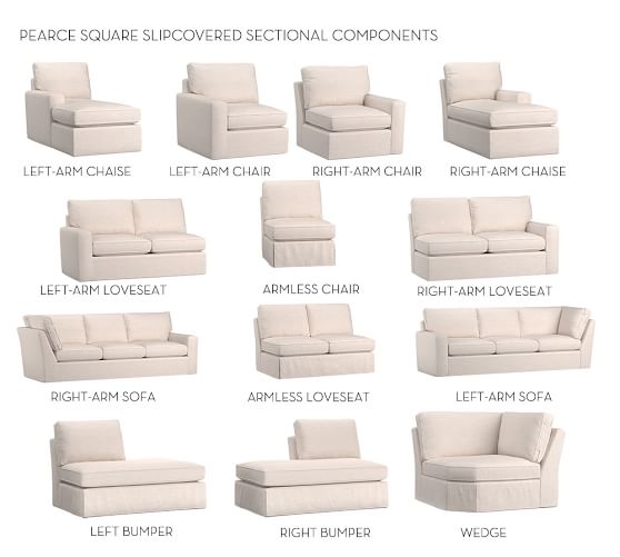 Pearce Square Arm Build Your Own Sectional Slipcovers Pearce Square Arm Build Your Own Sectional Slipcovers