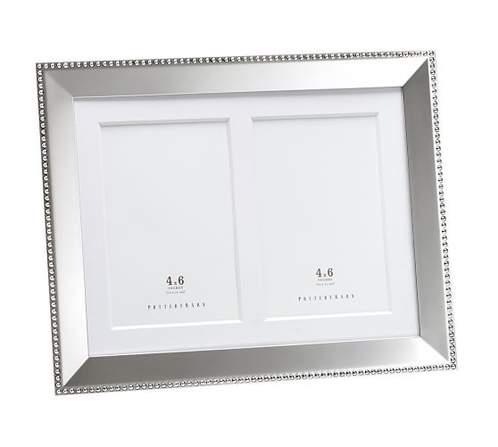 Personalized Beaded Silver Plated Frames Pottery Barn