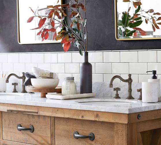 Benchwright Reclaimed Wood Double Sink Vanity Wax Pine 72 Benchwright Reclaimed Wood Double Sink Vanity Wax Pine 72