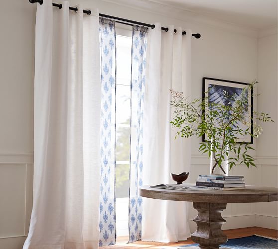 Emery Linen Cotton Grommet Blackout Curtain Oatmeal Pottery Barn