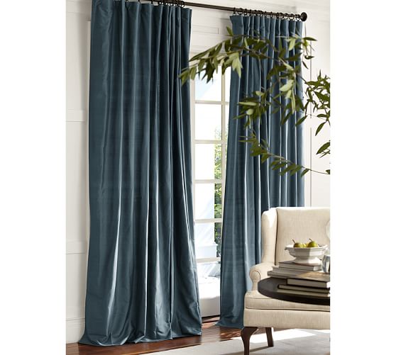 Dupioni Silk Pole Pocket Curtain Pottery Barn