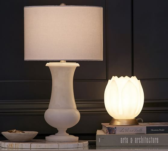 Riley Glowing Alabaster Table Lamp Pottery Barn