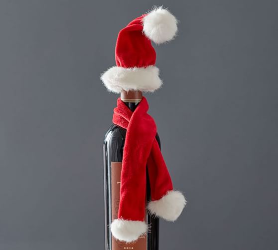Santa Hat Scarf Wine Choker Pottery Barn