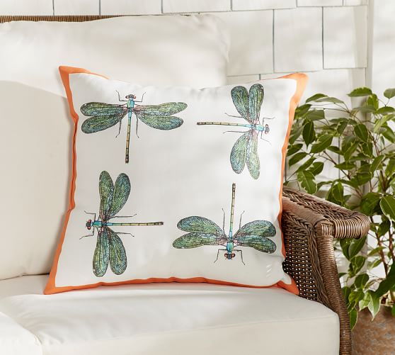 Dragonfly Skimmer Indoor Outdoor Pillow Pottery Barn