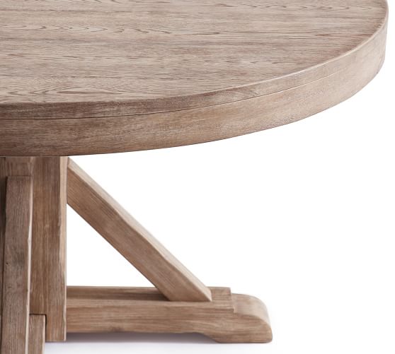 Benchwright Pedestal Extending Dining Table Rustic Mahogany