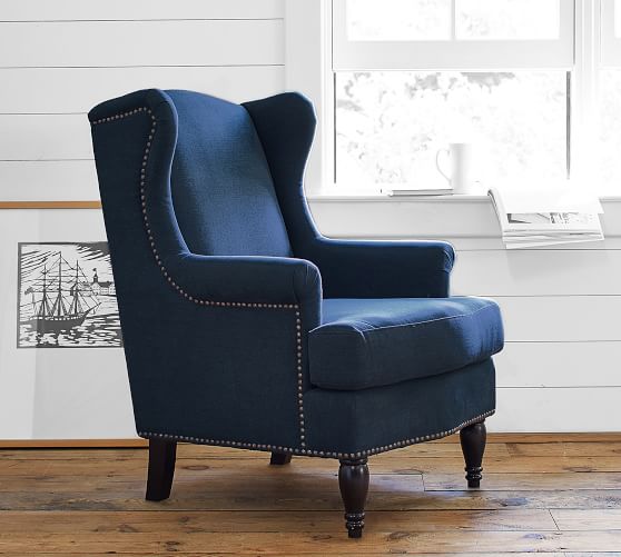 Soma Delancey Petite Wingback Upholstered Armchair Pottery Barn